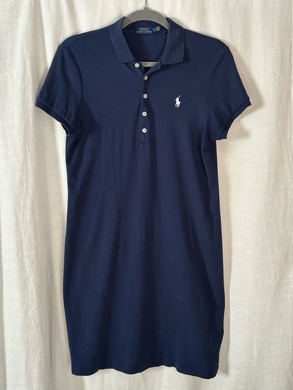 Polo Ralph Lauren Classic Preppy Old Money Navy Polo Shirt Dress with White Pony